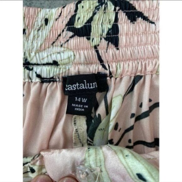 Castaluna Floral Silk Like Wide Leg Pants - Picture 3 of 8